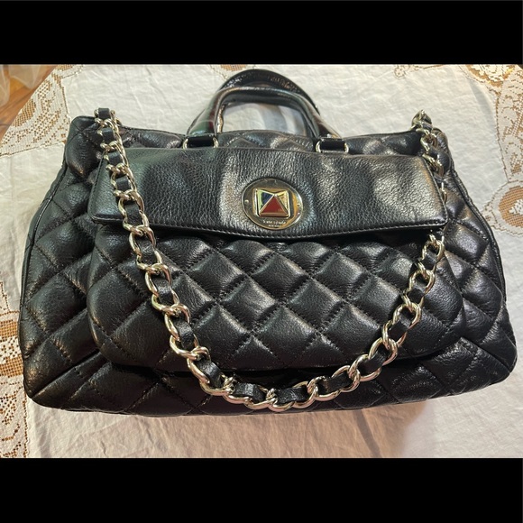 Kate Spade big shiny black leather bag. Beautiful design, lots of space, gold. - Picture 6 of 14